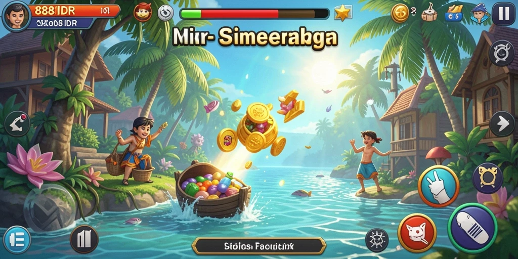 Screenshot utama 888IDR menampilkan gameplay simulasi yang menarik.