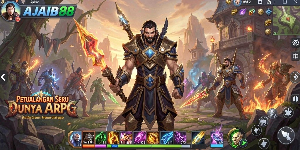 Screenshot AJAIB88 menampilkan aksi seru dalam pertempuran ARPG