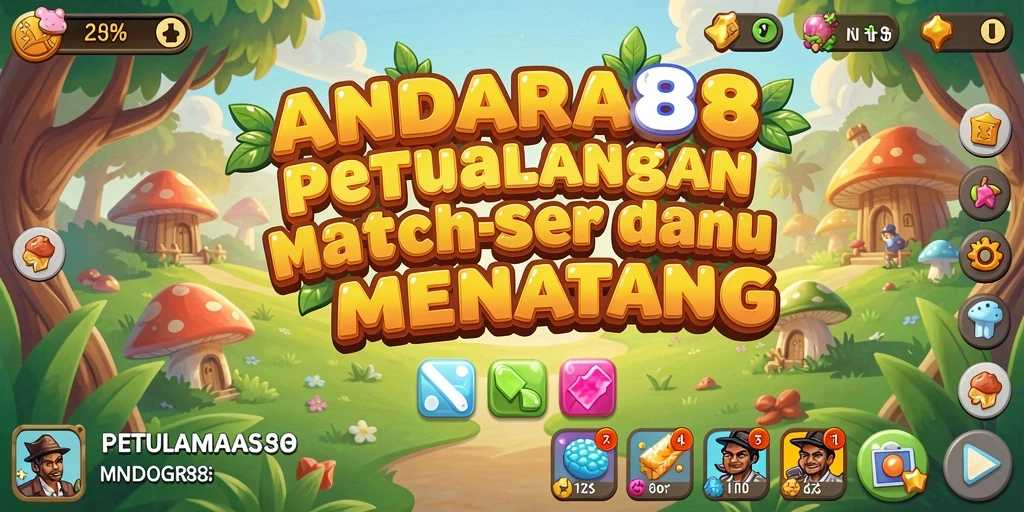 Tampilan gameplay seru dari ANDARA88 dalam permainan Match-3.