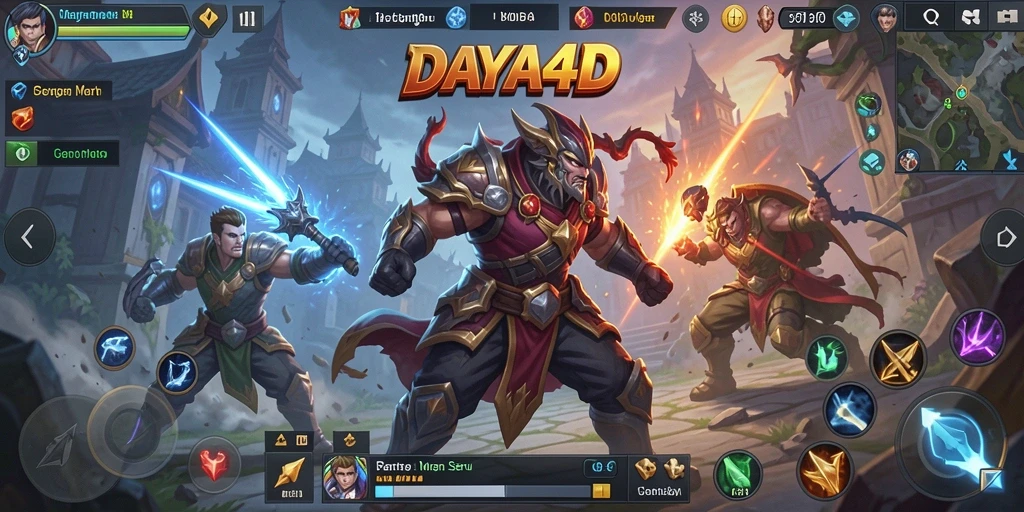 Screenshot gameplay <strong>DAYA4D</strong> yang menunjukkan aksi seru di medan pertempuran.