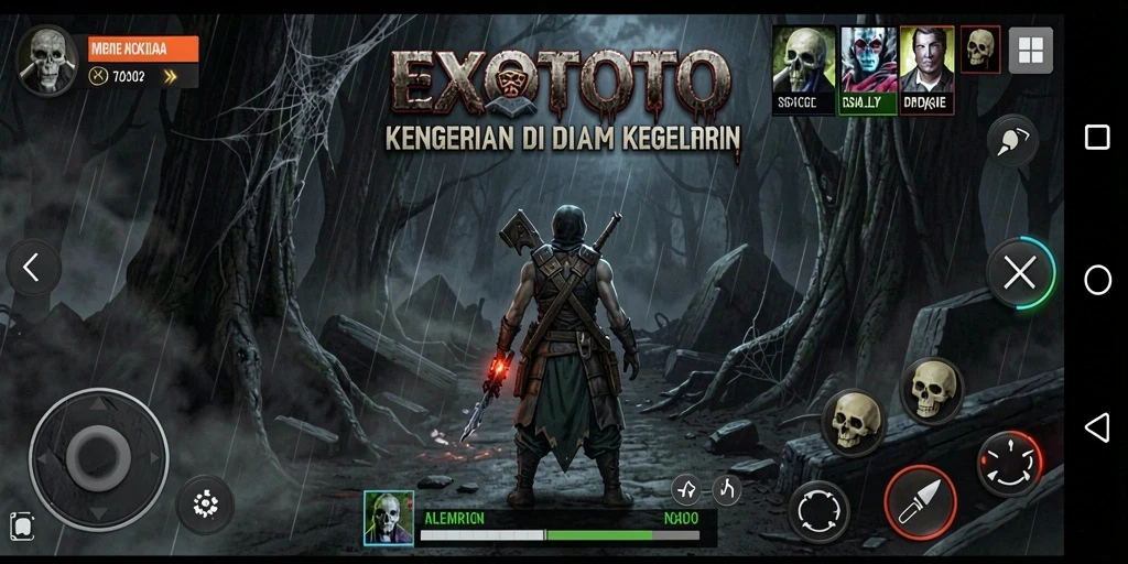 Screenshot menampilkan gameplay menegangkan di dalam dunia Horror