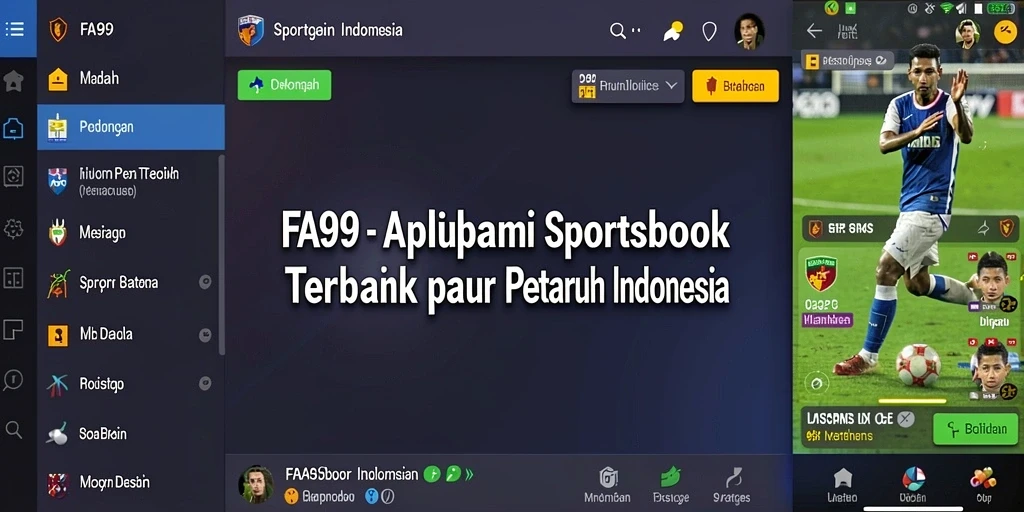 Tampilan antarmuka FA99 dengan berbagai pilihan taruhan olahraga.