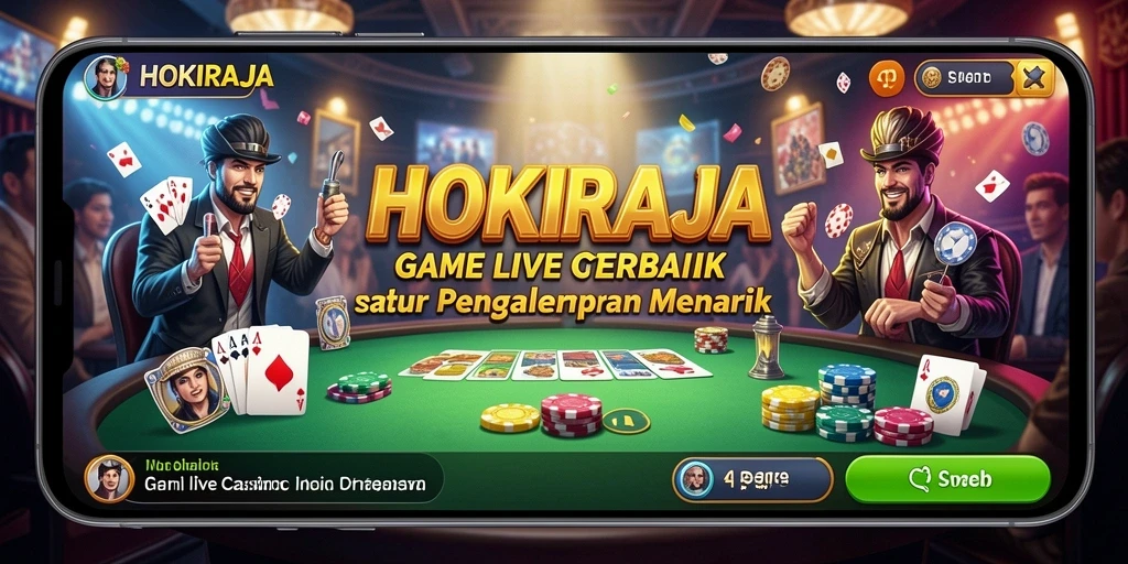 Screenshot gameplay HOKIRAJA yang menampilkan sesi Live Casino yang mendebarkan.