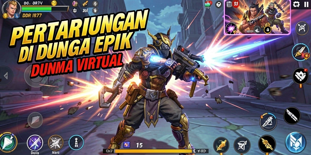 Tangkapan layar menunjukkan pertarungan intens di arena IDR77.