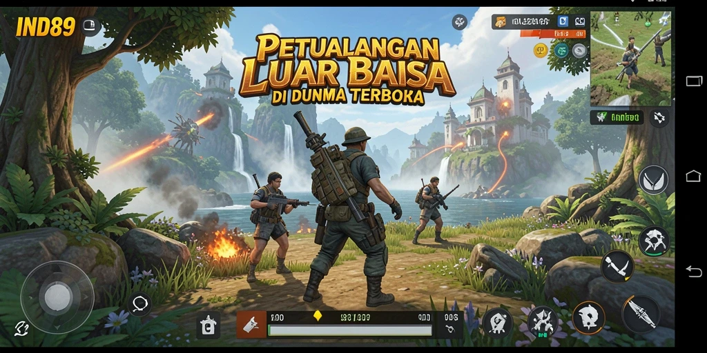 Screenshot utama IND89 menunjukkan gameplay yang akrab dengan dunia terbuka.