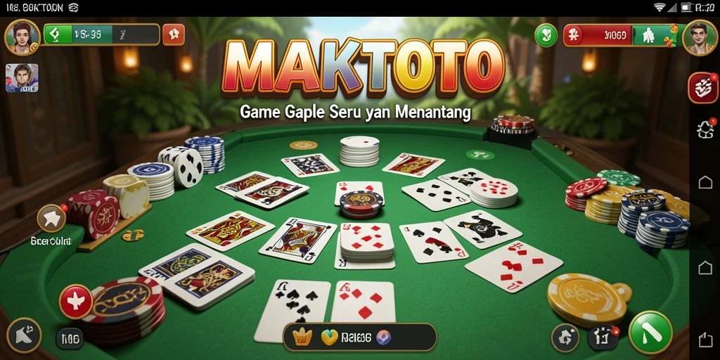 Tangkapan layar utama MAKTOTO menunjukkan gameplay Gaple yang menarik.