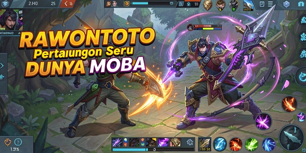 Screenshot utama RAWONTOTO menunjukkan aksi tim dalam pertempuran seru.