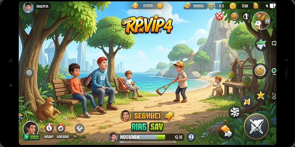 Tampilan gameplay RPVIP4 yang ceria dan menghibur.