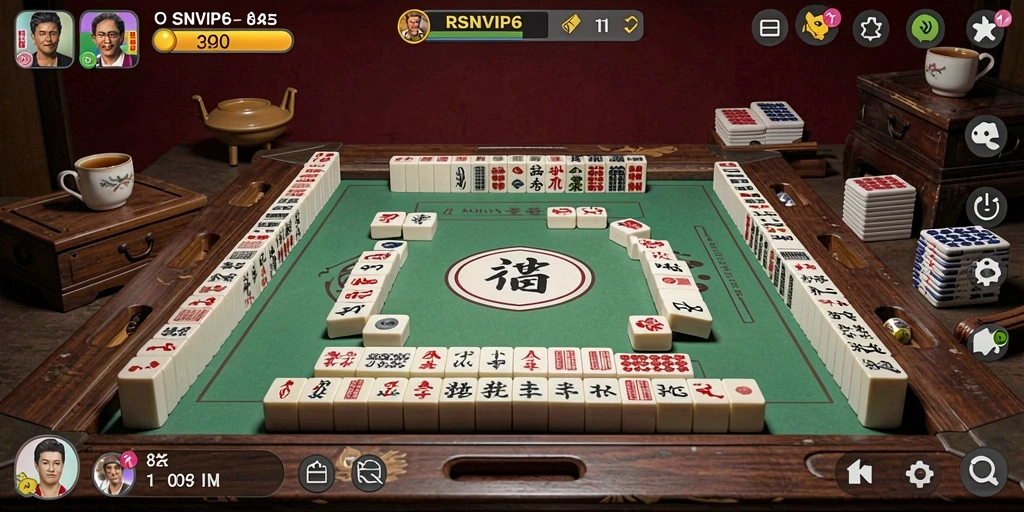 Tampilan gameplay menarik dari RSNVIP6 dengan banyak ubin Mahjong.